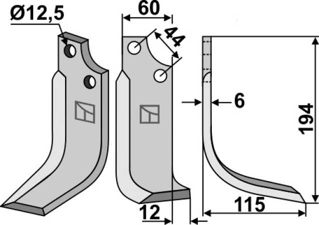 Fräsmesser 194x60mm, rechts
